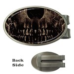 Skull Poster Background Money Clip (Oval)