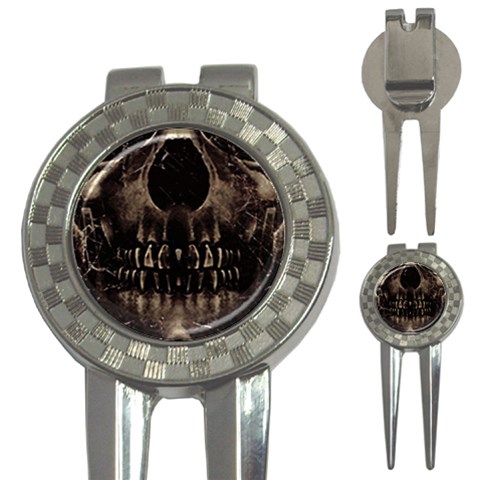 Skull Poster Background Golf Pitchfork & Ball Marker from ArtsNow.com Front