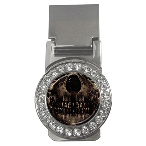 Skull Poster Background Money Clip (CZ) from ArtsNow.com Front