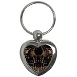 Skull Poster Background Key Chain (Heart)