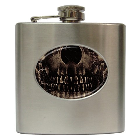 Skull Poster Background Hip Flask from ArtsNow.com Front