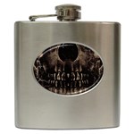 Skull Poster Background Hip Flask