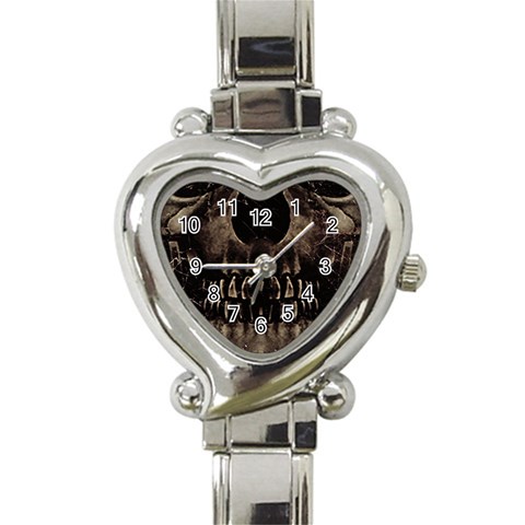 Skull Poster Background Heart Italian Charm Watch  from ArtsNow.com Front