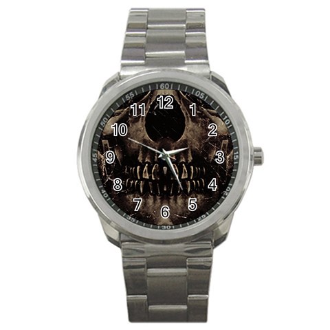 Skull Poster Background Sport Metal Watch from ArtsNow.com Front
