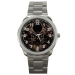 Skull Poster Background Sport Metal Watch