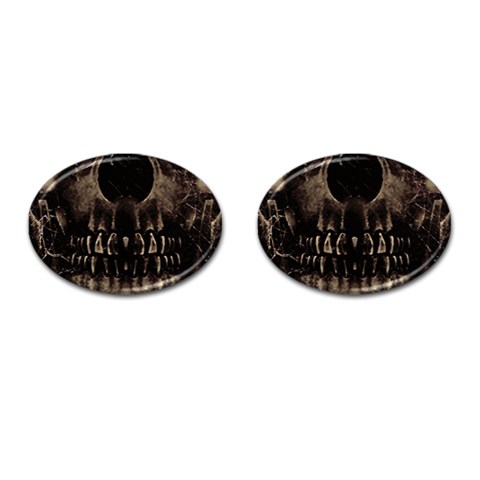 Skull Poster Background Cufflinks (Oval) from ArtsNow.com Front(Pair)