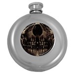 Skull Poster Background Hip Flask (Round)