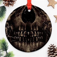 Skull Poster Background Round Ornament (Two Sides) from ArtsNow.com Front