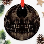 Skull Poster Background Round Ornament (Two Sides)