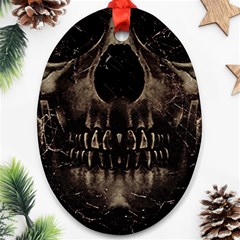 Skull Poster Background Oval Ornament (Two Sides) from ArtsNow.com Front