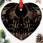 Skull Poster Background Heart Ornament (Two Sides)