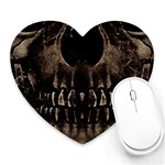 Skull Poster Background Mouse Pad (Heart)