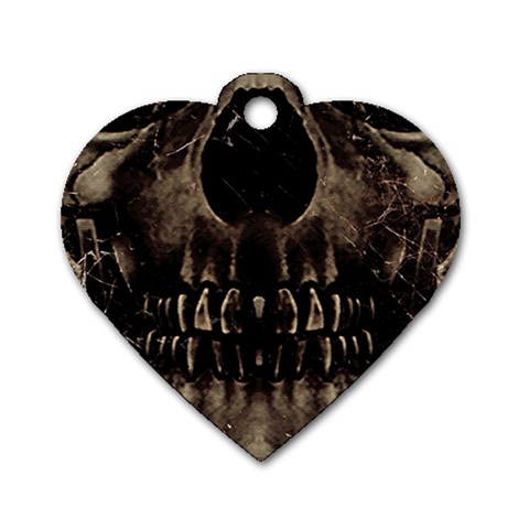 Skull Poster Background Dog Tag Heart (One Sided)  from ArtsNow.com Front