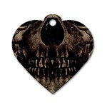 Skull Poster Background Dog Tag Heart (Two Sided)