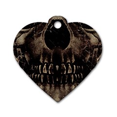 Skull Poster Background Dog Tag Heart (Two Sided) from ArtsNow.com Back