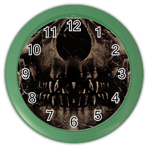 Skull Poster Background Wall Clock (Color) from ArtsNow.com Front