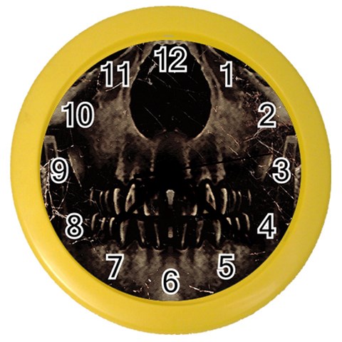 Skull Poster Background Wall Clock (Color) from ArtsNow.com Front