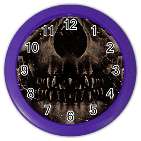 Skull Poster Background Wall Clock (Color) from ArtsNow.com Front