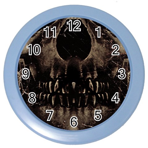 Skull Poster Background Wall Clock (Color) from ArtsNow.com Front