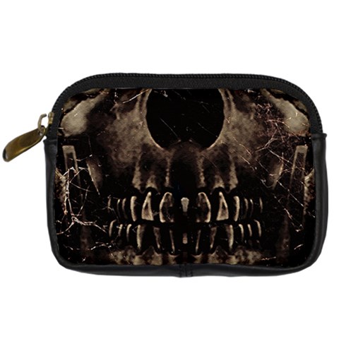 Skull Poster Background Digital Camera Leather Case from ArtsNow.com Front