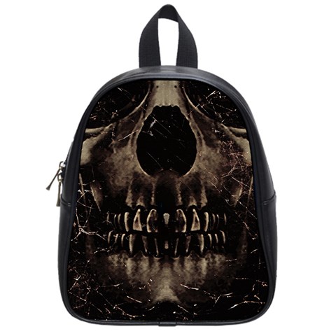 Skull Poster Background School Bag (Small) from ArtsNow.com Front