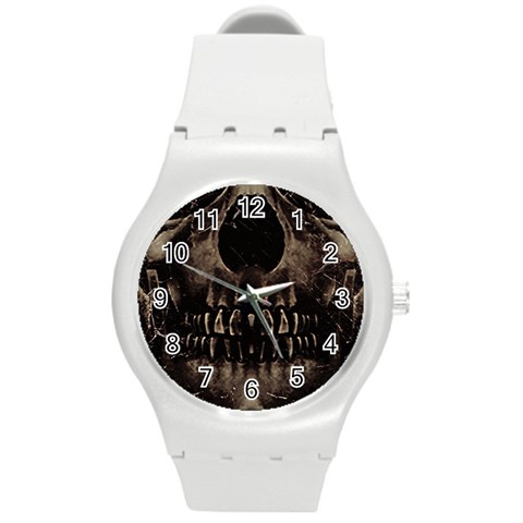 Skull Poster Background Plastic Sport Watch (Medium) from ArtsNow.com Front