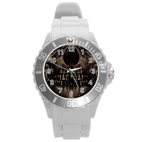 Skull Poster Background Plastic Sport Watch (Large) from ArtsNow.com Front