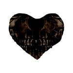 Skull Poster Background 16  Premium Heart Shape Cushion 