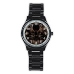 Skull Poster Background Sport Metal Watch (Black)