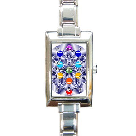 Life Tree Rectangular Italian Charm Watch from ArtsNow.com Front