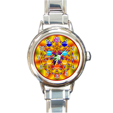 Life Tree Round Italian Charm Watch from ArtsNow.com Front