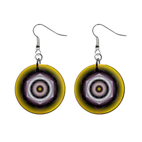 Metatrons Cube 1  Button Earrings from ArtsNow.com Front