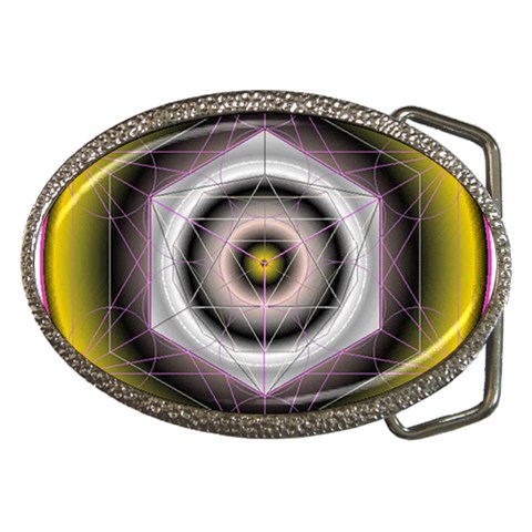 Metatrons Cube Belt Buckle from ArtsNow.com Front