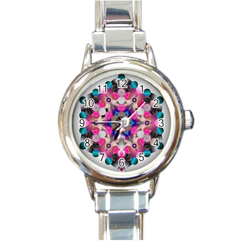 Music Harmonics Round Italian Charm Watch from ArtsNow.com Front