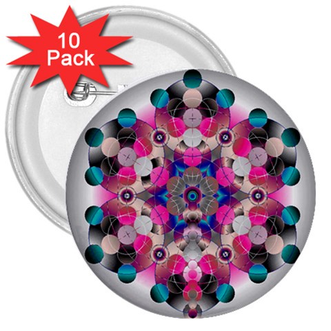 Music Harmonics 3  Button (10 pack) from ArtsNow.com Front