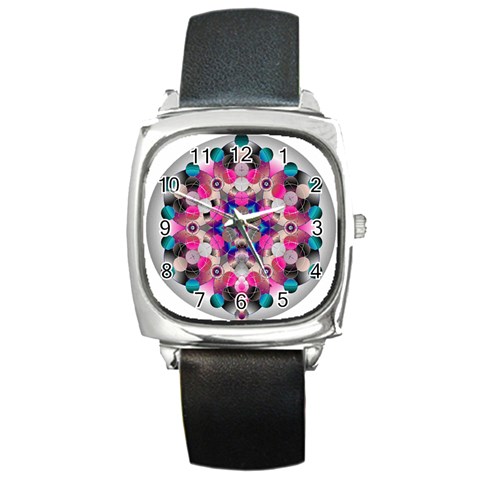 Music Harmonics Square Metal Watch from ArtsNow.com Front