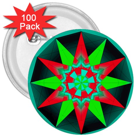 Polarity 3  Button (100 pack) from ArtsNow.com Front