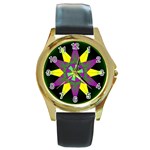 Polarity Round Gold Metal Watch