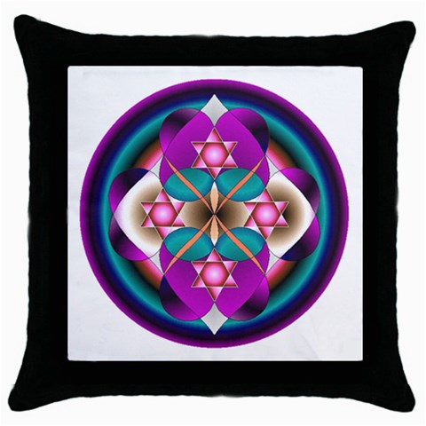 Sacred Heart Throw Pillow Case (Black) from ArtsNow.com Front