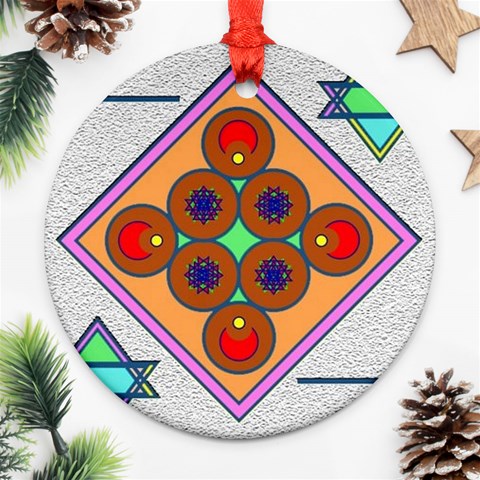 Sacred Mosaic Ornament (Round) from ArtsNow.com Front