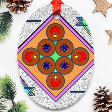 Sacred Mosaic Ornament (Oval) from ArtsNow.com Front