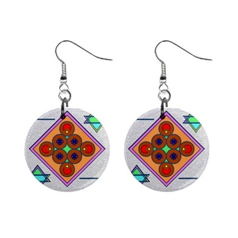 Sacred Mosaic 1  Button Earrings from ArtsNow.com Front