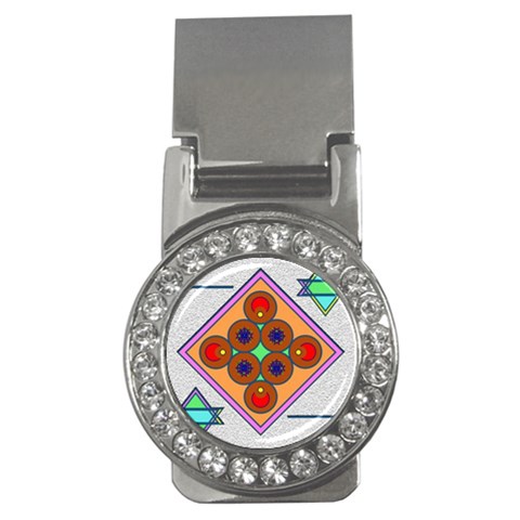 Sacred Mosaic Money Clip (CZ) from ArtsNow.com Front