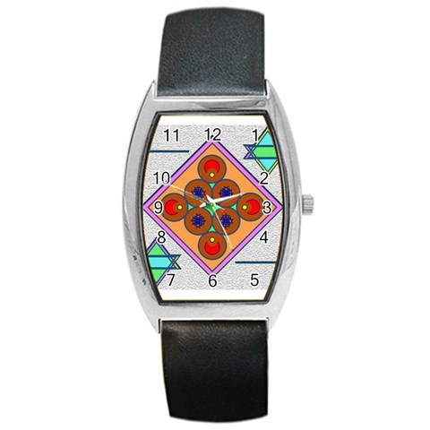 Sacred Mosaic Barrel Style Metal Watch from ArtsNow.com Front