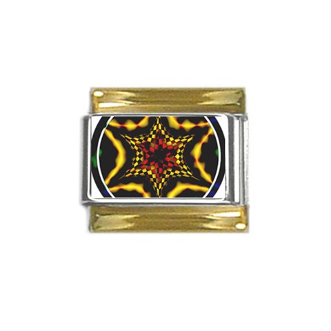 Space  n Time Gold Trim Italian Charm (9mm) from ArtsNow.com Front