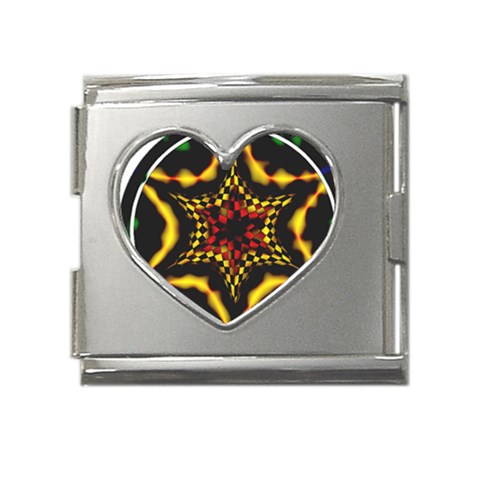 Space  n Time Mega Link Heart Italian Charm (18mm) from ArtsNow.com Front