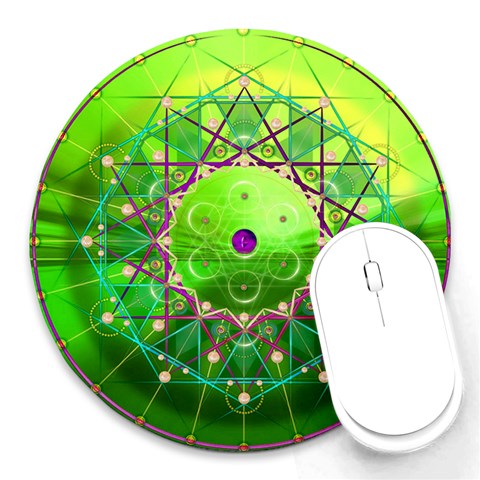 Synchronicity Round Mousepad from ArtsNow.com Front