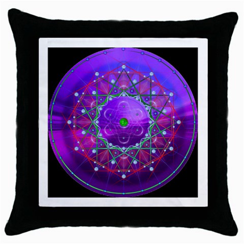 Synchronicity Throw Pillow Case (Black) from ArtsNow.com Front