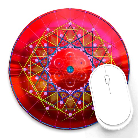 Synchronicity Round Mousepad from ArtsNow.com Front