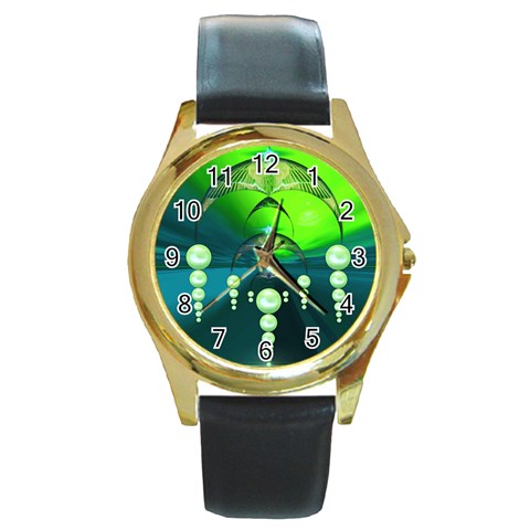 Transition Round Gold Metal Watch from ArtsNow.com Front